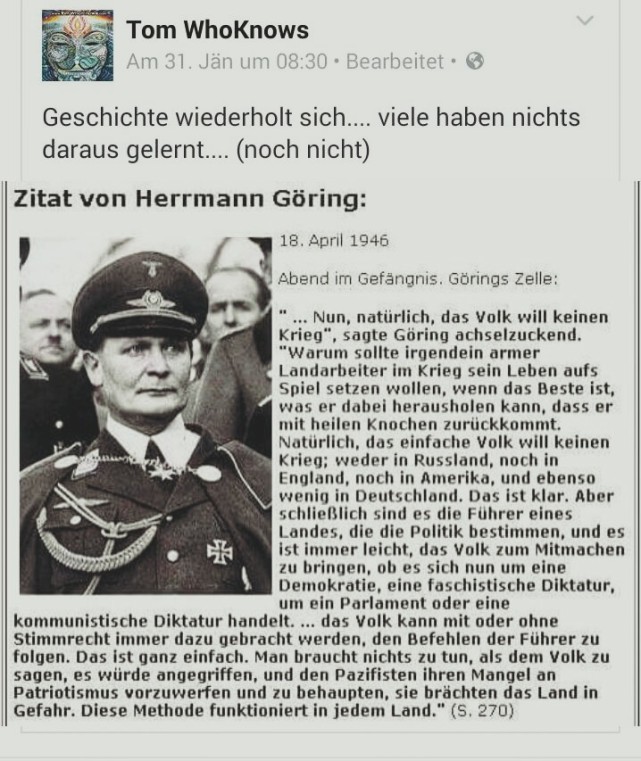 Göring über Krieg